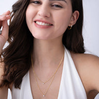 Twin Cluster Solitaire Layered Necklace Set