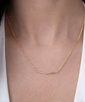 Diamond Bar Pendant Necklace