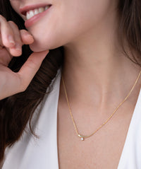 Curved Comet Bar Pendant Necklace