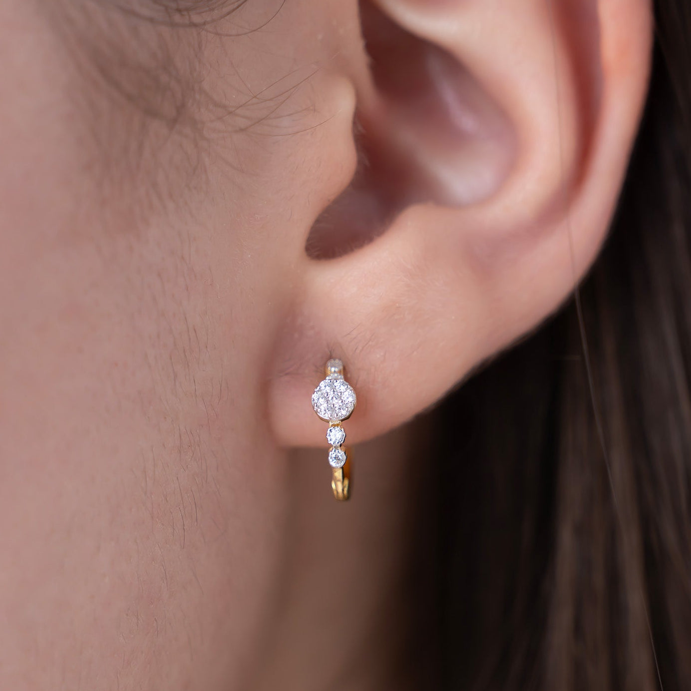 Radiant Round Diamond Hoops