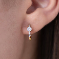 Floral Cluster Huggie Hoop Earrings