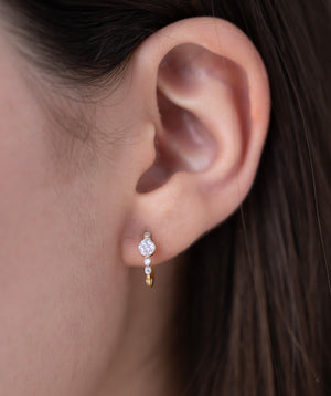 Radiant Round Diamond Hoops