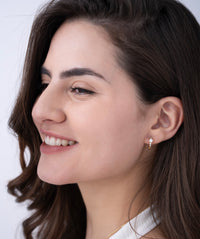 Floral Cluster Huggie Hoop Earrings