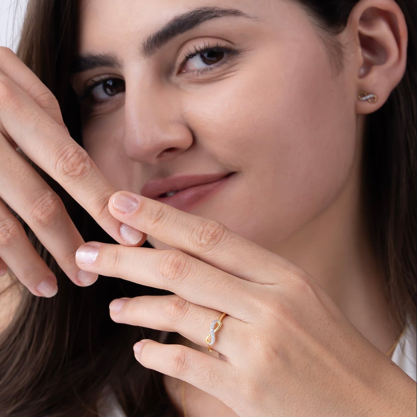 Diamond Encrusted Infinity Ring