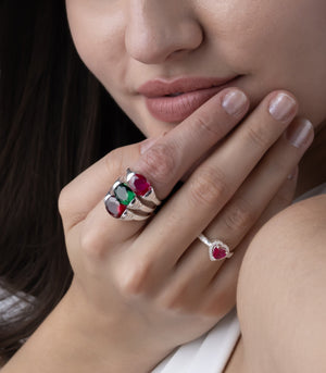 Red Diamond Solitaire Ring