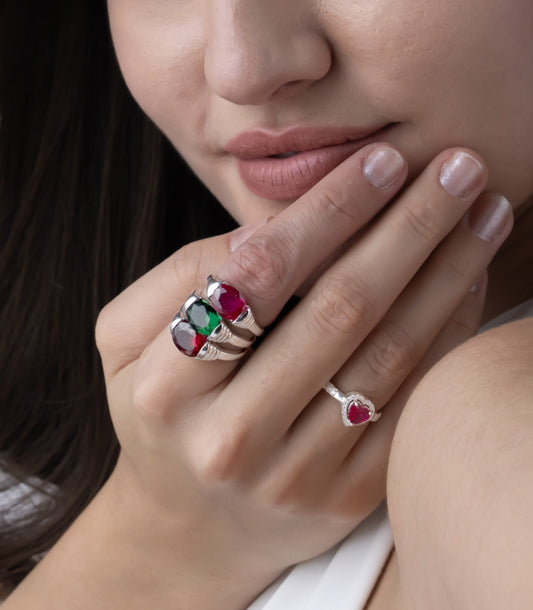 Color Diamond Solitaire Ring