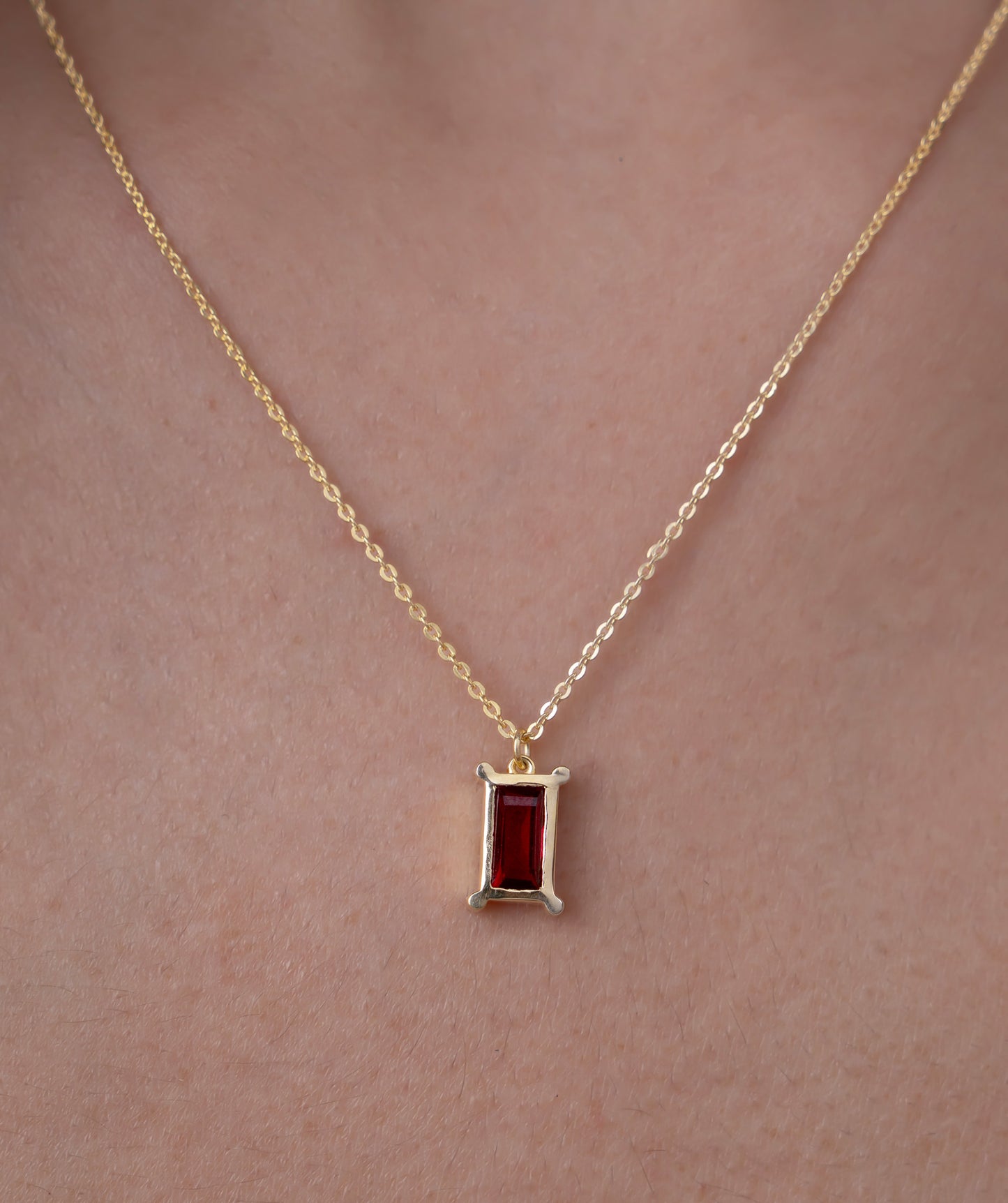 Red Solitaire Diamond Necklace