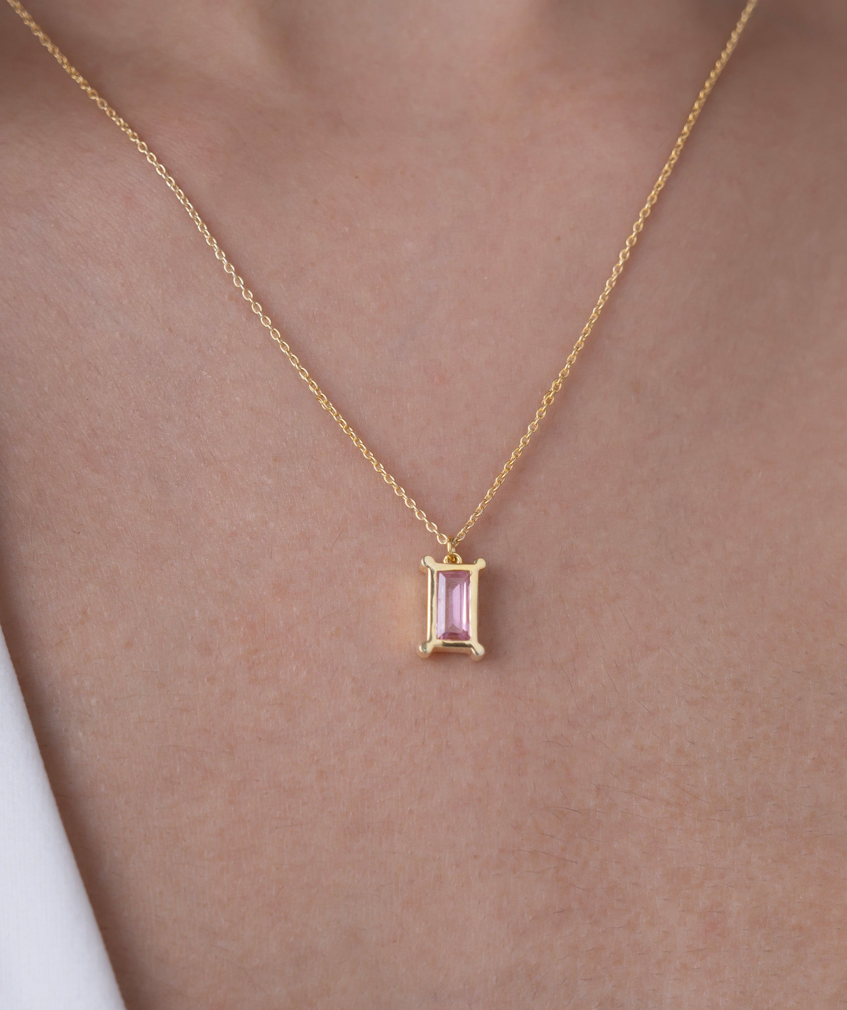 Pink Solitaire Diamond Necklace