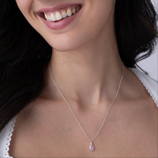 Ethereal Teardrop Silver Pendant - KYMEE