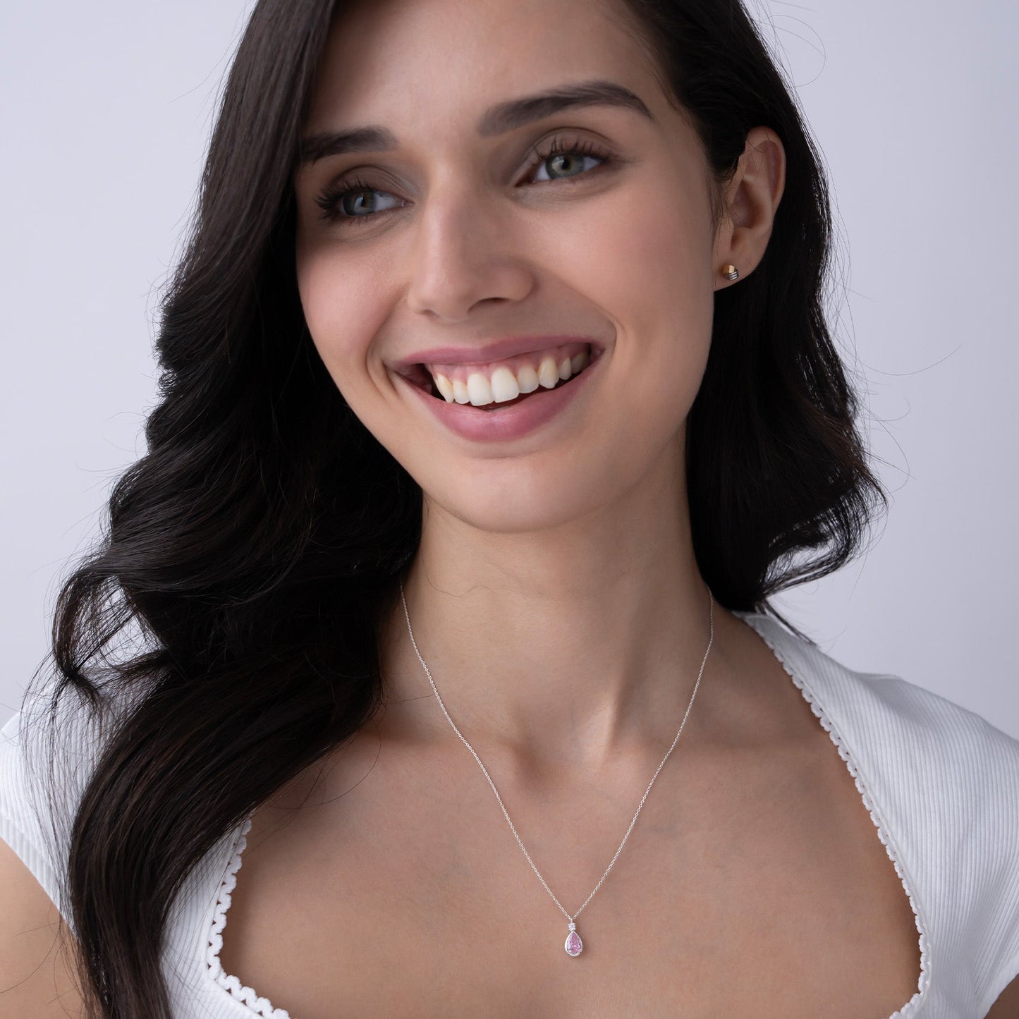 Ethereal Teardrop Silver Pendant - KYMEE