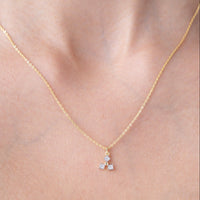 Triple Square Cluster Pendant Necklace