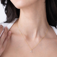 Triple Square Cluster Pendant Necklace