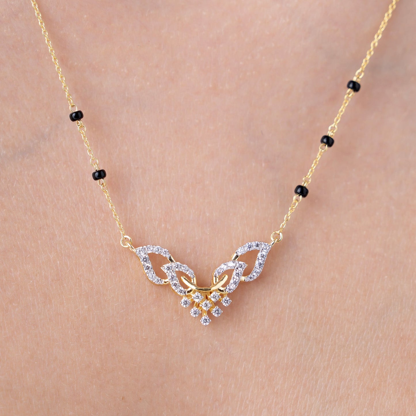 Elegant Leaf Wing Modern Mangalsutra