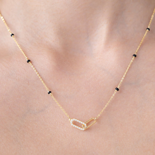 Interlocking Pave Link Mangalsutra