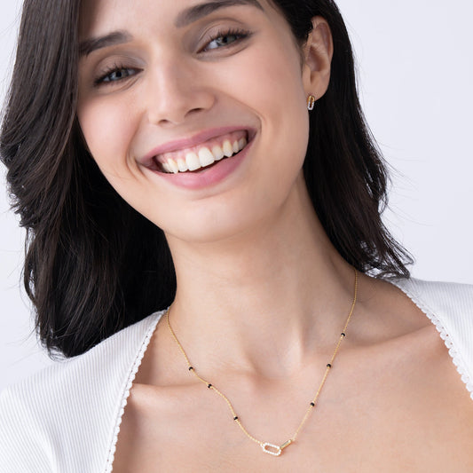 Interlocking Pave Link Mangalsutra