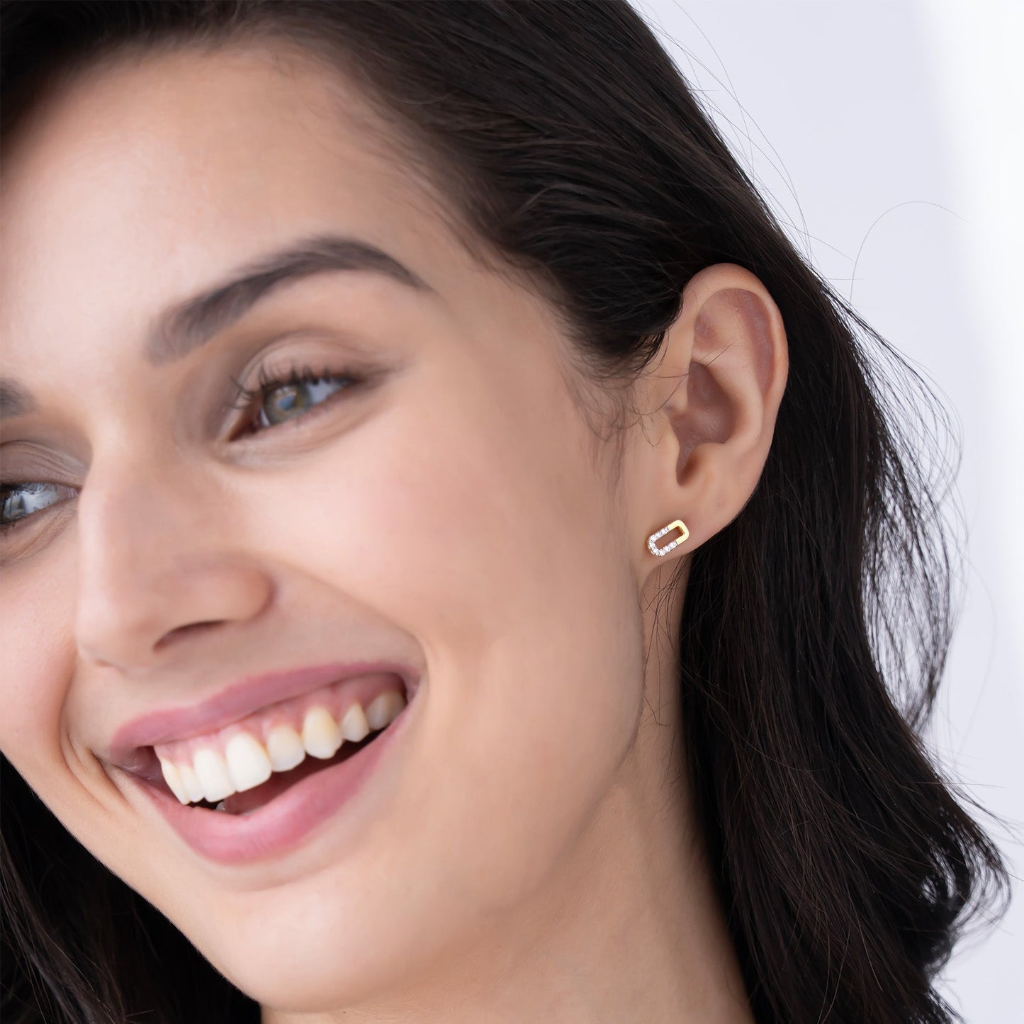 Half Pave Rectangular Studs