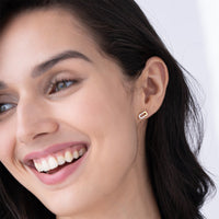 Half Pave Rectangular Studs
