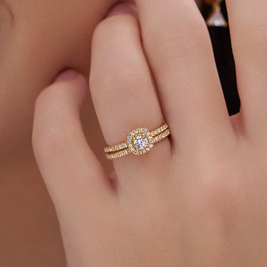 Round Halo Stack Ring