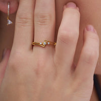 Three Stone Swirl Bypass Ring