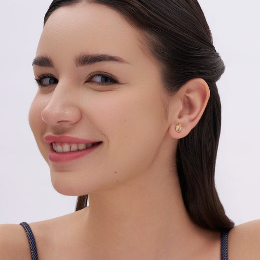 Pave Ladybug Stud Earrings