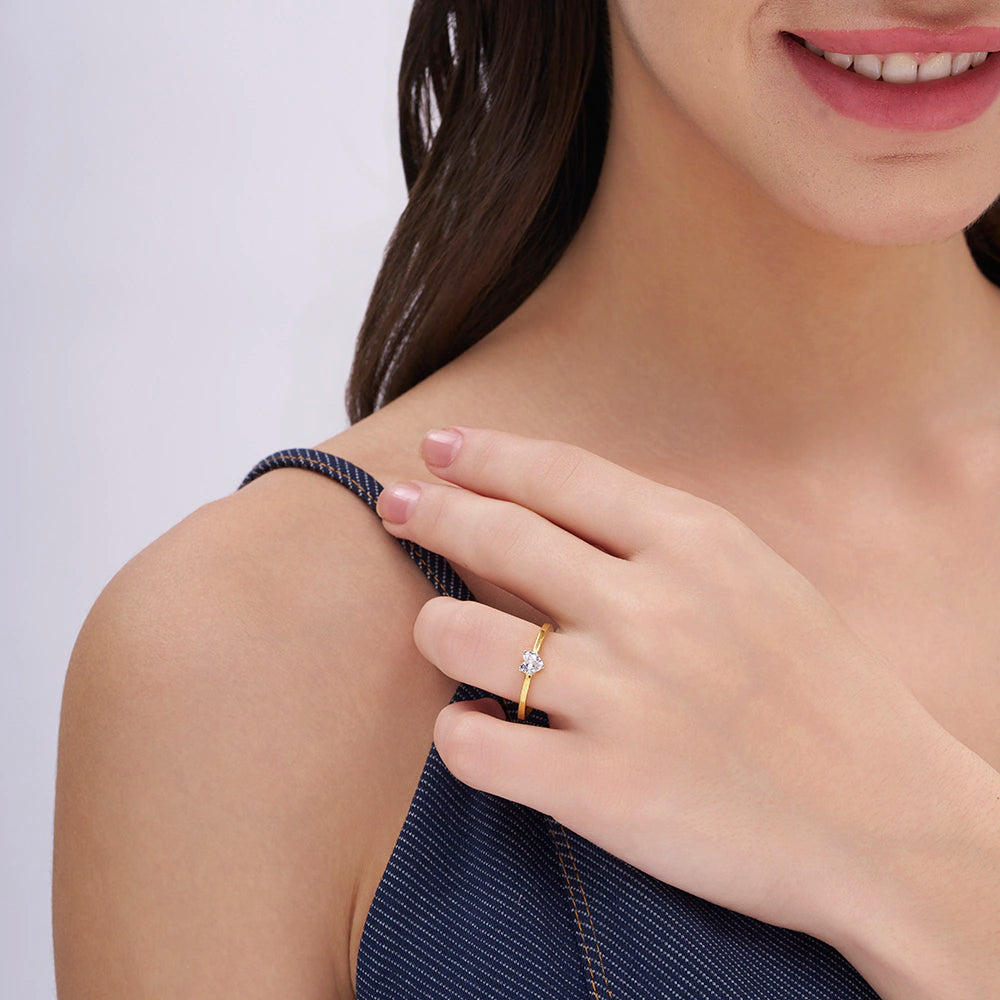 Heart Shaped Solitaire Ring