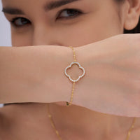 Open Pave Clover Bracelet