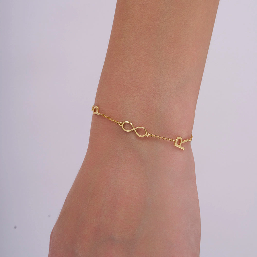 Infinity Two-Initial Bracelet