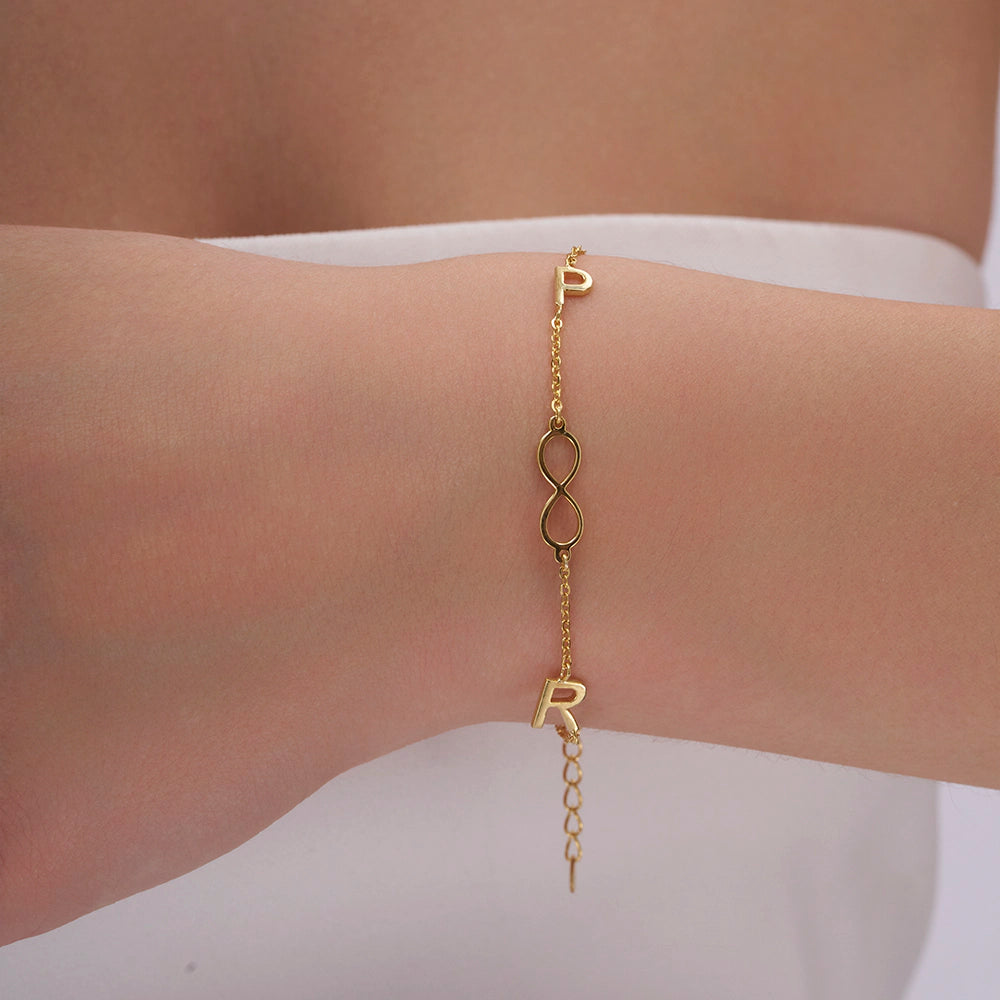 Infinity Two-Initial Bracelet