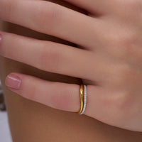 Interlocking Wave Double Band Ring