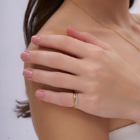 Interlocking Wave Double Band Ring
