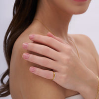 Interlocking Wave Double Band Ring