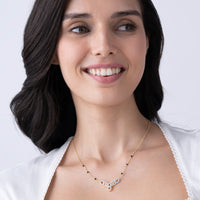 Pave Oval Link Cluster Moissanite Mangalsutra Necklace