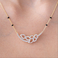 Intertwined Leaf Moissanite Mangalsutra Necklace