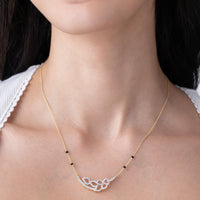 Intertwined Leaf Moissanite Mangalsutra Necklace
