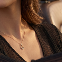 Heart Lock Pave Pendant Necklace