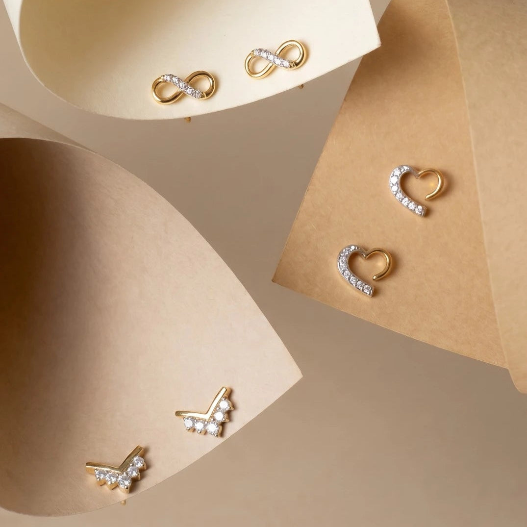 Infinity Pave Stud Earrings