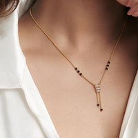 Triple Bar Tassel Drop Mangalsutra Necklace
