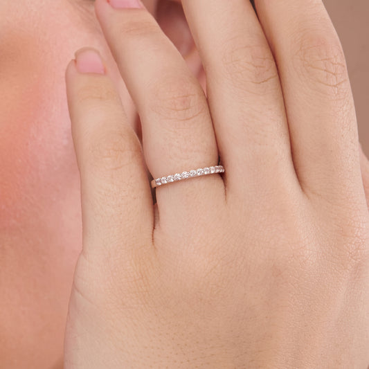 Classic Half Eternity Pavé Band