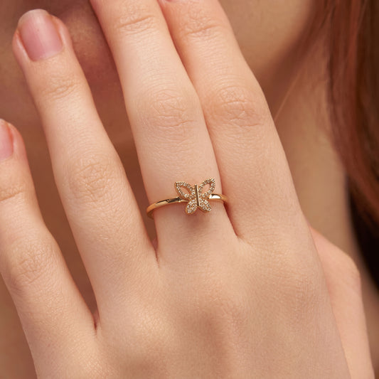 Pave Butterfly Ring