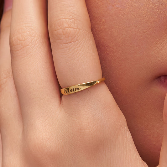 Personalised Script Name Ring