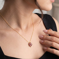 Four Leaf Clover Heart Pendant Necklace