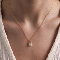 Pave Padlock Pendant Necklace
