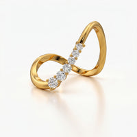 Curved Chevron Pave Ring