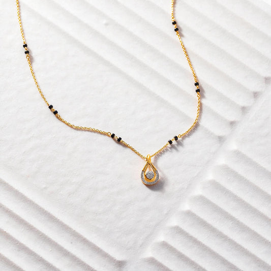 Open Teardrop Floating Cluster Mangalsutra