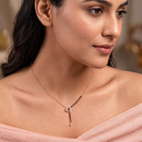Heart Lariat Mangalsutra with Teardrop Charm