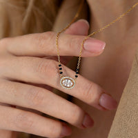 Oval Halo Solitaire Mangalsutra