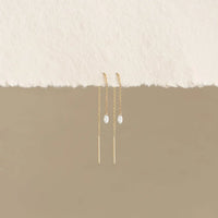 Marquise Bezel Threader Earrings
