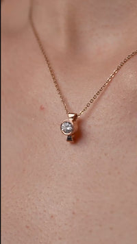 Modern Bezel Solitaire Necklace
