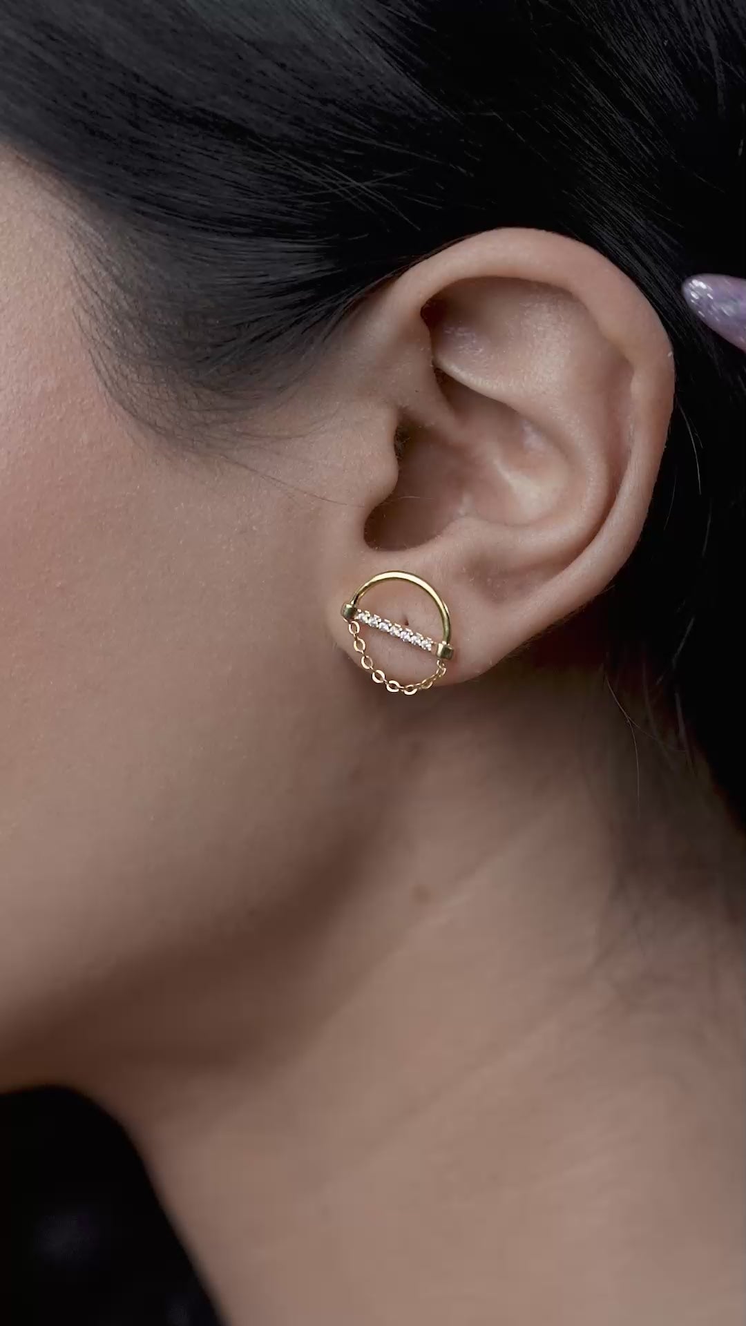 Ethereal Chain Design Earring