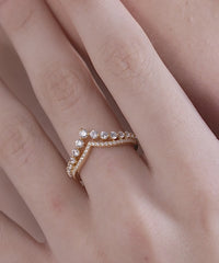 Double Line Chevron Ring